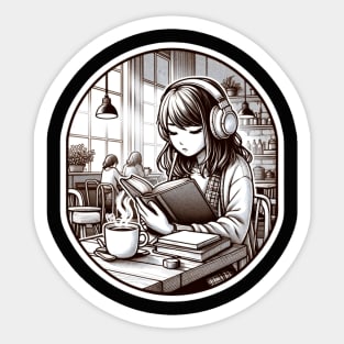 Studying Girl Sticker